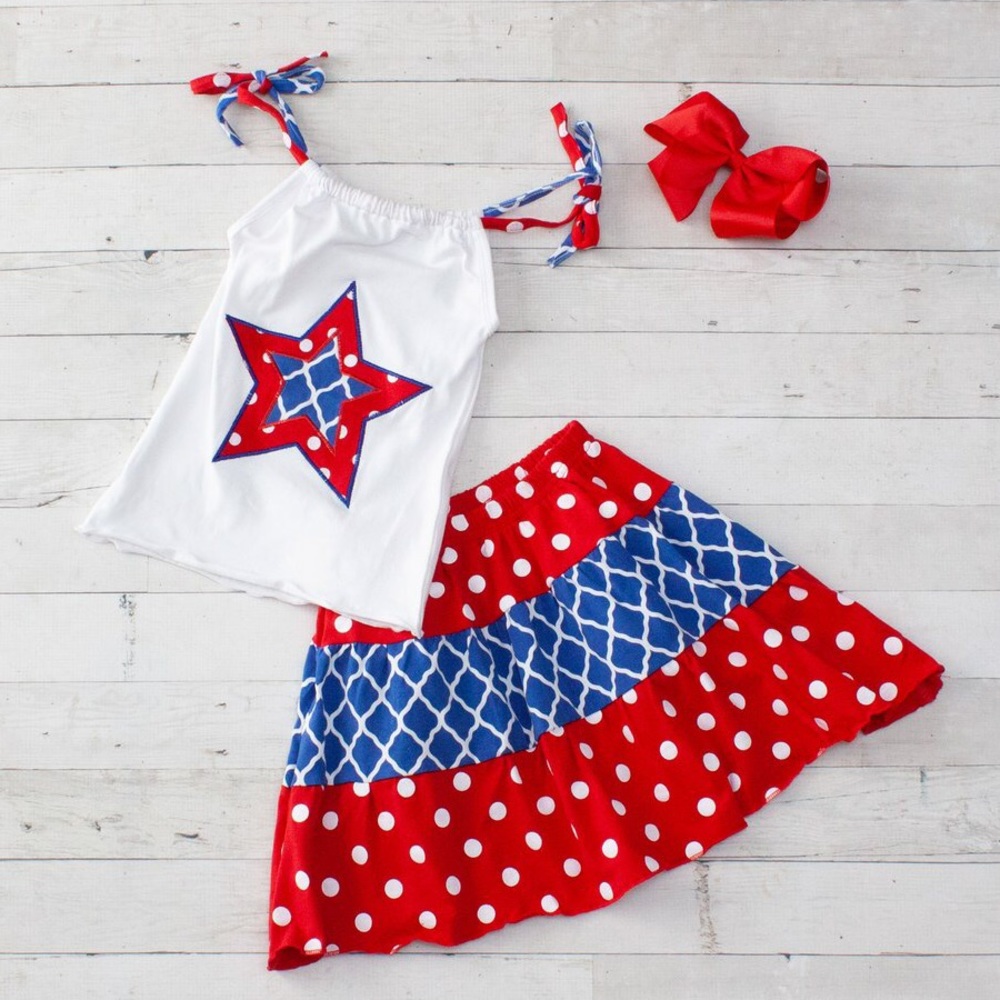 🆕 Red, White & Blue Boutique 2 Piece Set